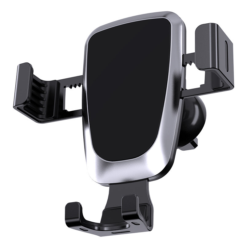 Gravity car mount for smartphone on the grille black