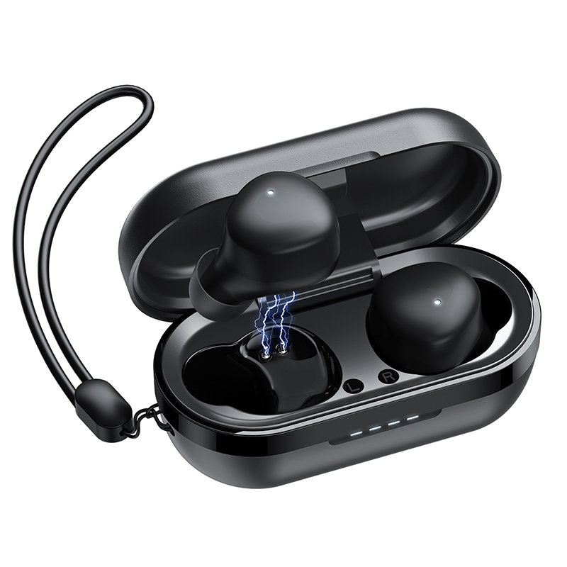 TWS Bluetooth 5.1 bezvadu austiņas 300mAh melnas