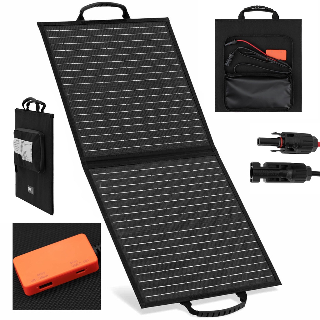 Saules lādētājs saules paneļa saliekamais tūristu kempings 2 x USB 40 W