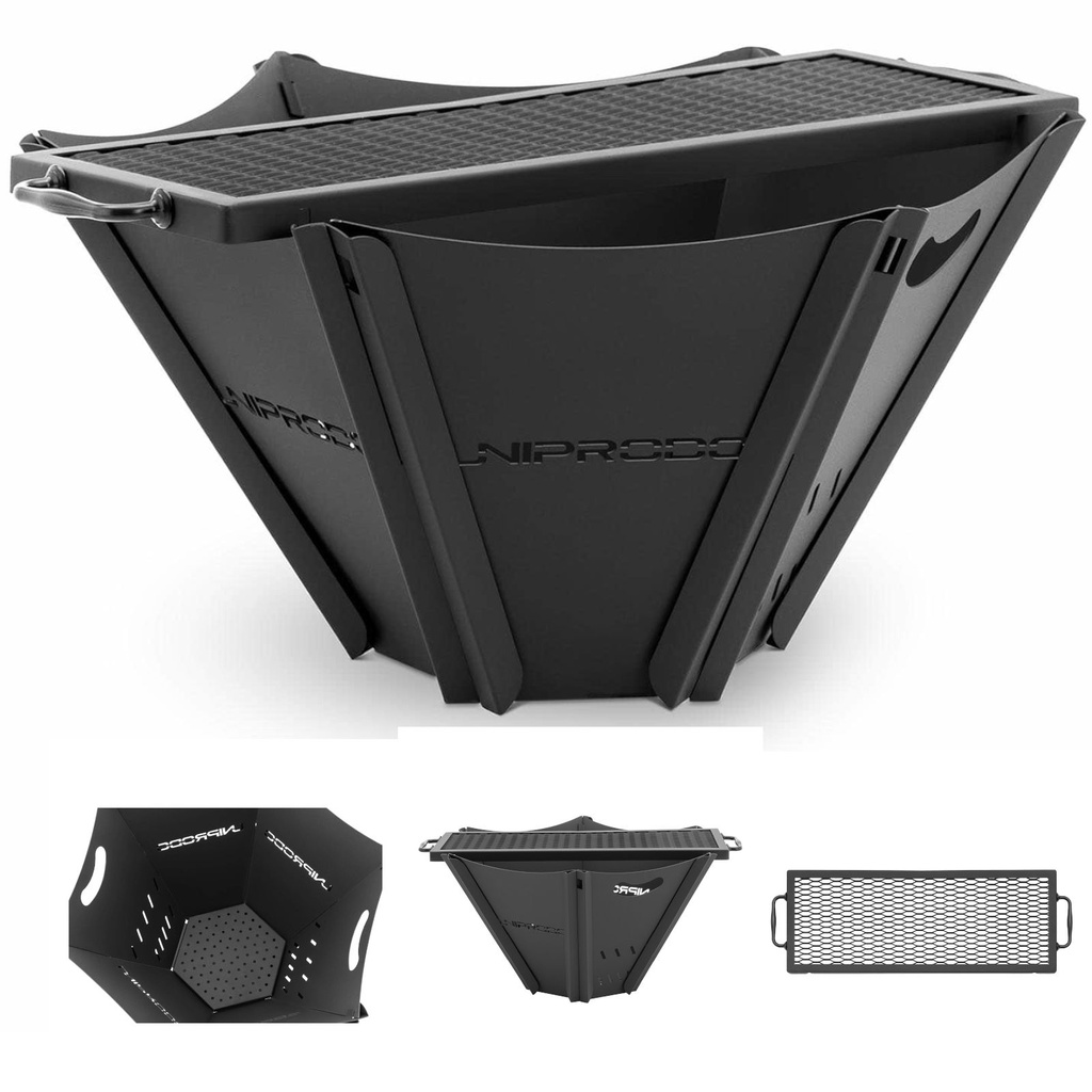 Garden hearth with grill grate folding 58 x 54 x 27.5 cm