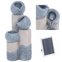 Solar garden cascade fountain with LED lighting 3 pots on 2 W columns