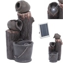 Solar garden cascade fountain with LED lighting 2 pots with 3 W bucket