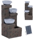 Solar garden fountain with LED lighting 3 bowls 3 watts