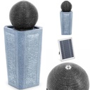 Solar garden cascade fountain with LED lighting sphere on column 3 W.