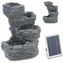 Solar garden cascade fountain with LED lighting 4 levels 3 W.