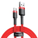 Stiprus lankstus USB-C QC3.0 3A 1M USB kabelis raudonos spalvos