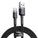 Izturīgs elastīgs USB-C QC3.0 3A 1M USB kabelis melns-pelēks