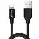 Durable fabric braided USB Iphone Lightning cable 1.2M black