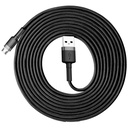 Durable nylon cable USB microUSB cable 2A 3M black-grey