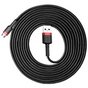 Durable nylon cable USB microUSB 2A 3M black-red cable