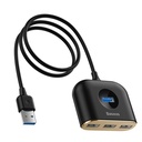 Adapter HUB 4-in-1 USB Adapter USB3.0 TO USB3.0*1+USB2.0*3 1m Black