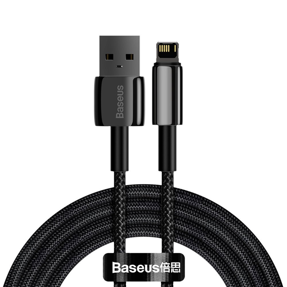 Strong braided cable USB Iphone Lightning cable 2.4 A 2 m black