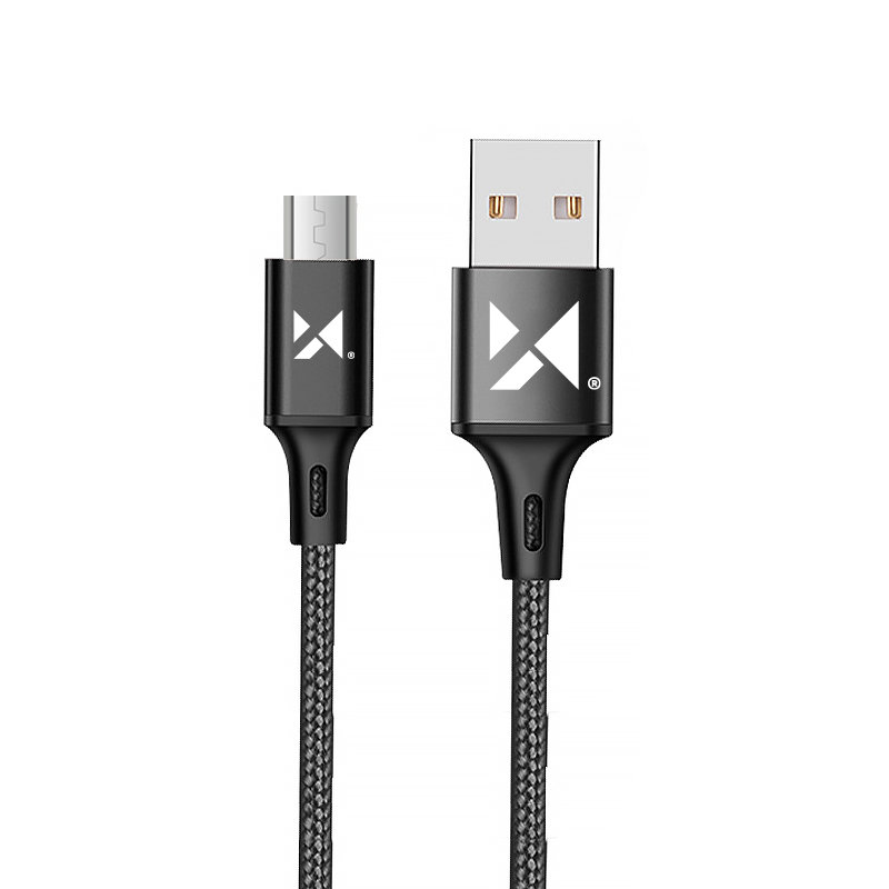 Strong braided cable cable USB microUSB 2.4A 1m black