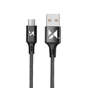 Strong braided cable cable USB microUSB 2.4A 1m black