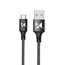 Sturdy braided USB-C 2.4A USB cable 1m black