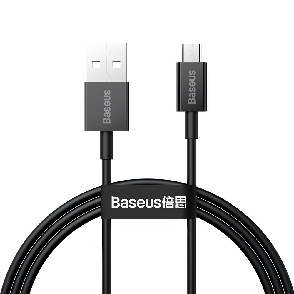 Superior cable USB microUSB cable for fast charging 2A 1m black
