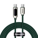 USB-C 100W 5A Power Delivery cable with power meter display 2m green
