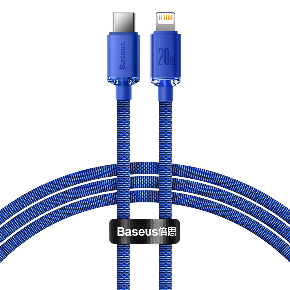 USB-C Iphone Lightning 20W fast charging and data transfer cable 1.2m blue