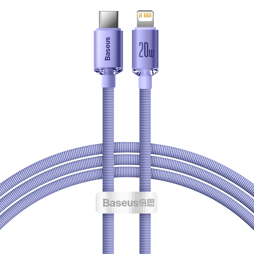 USB-C Iphone Lightning 20W fast charging and data transfer cable 1.2m purple