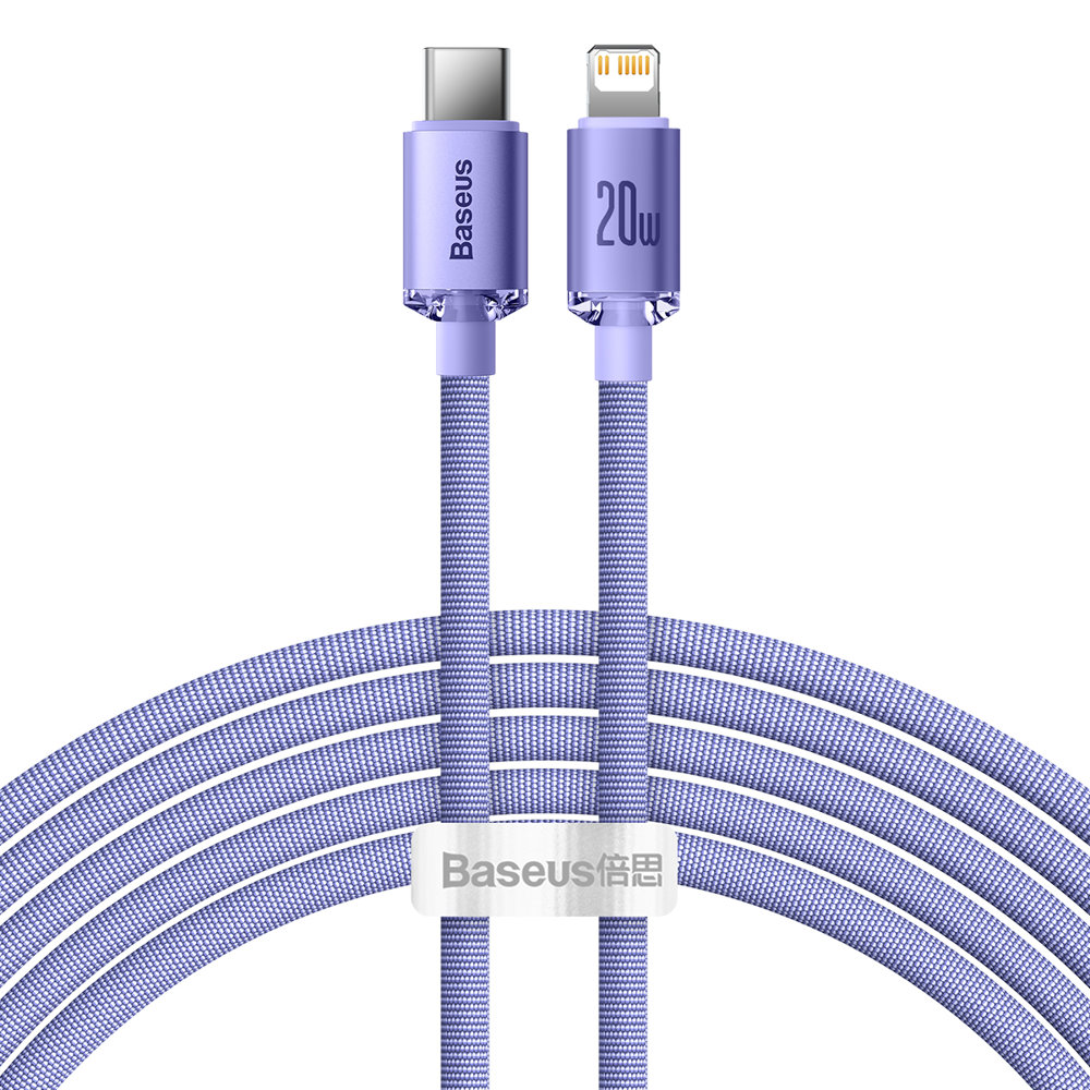 USB-C Iphone Lightning 20W fast charging and data transfer cable 2m purple