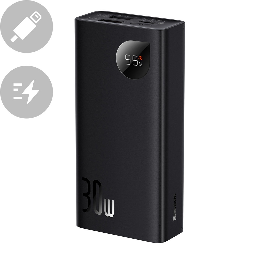 Adaman powerbank 20000mAh 30W black + USB-C cable