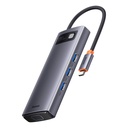 Metal Gleam Series docking station HUB 6in1 USB-C HDMI 3xUSB 3.2 Power Delivery VGA grey