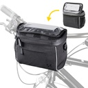 Bike handlebar bag for navigation with shoulder strap black