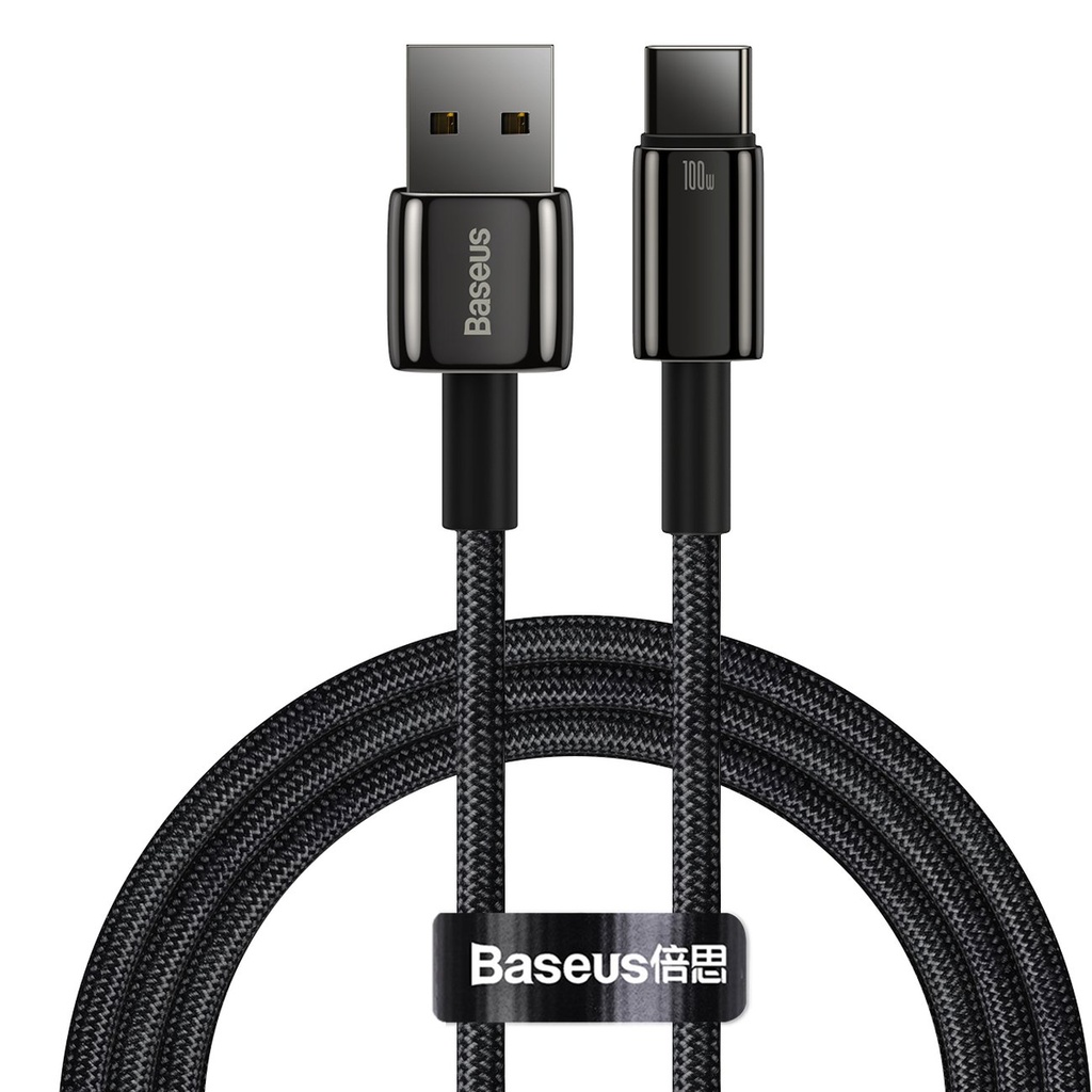 "Tungsten Gold" USB-USB-C kabelis 480Mb-s 100W 1m juodas