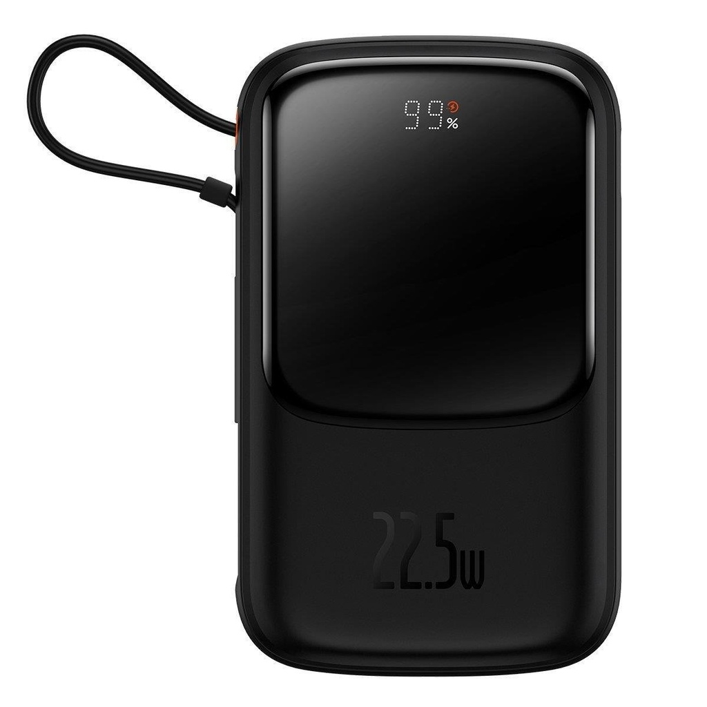 Powerbank with fast charging 10000mAh 22.5W QC-PD-SCP-FCP USB-C cable black