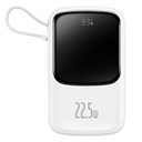 Powerbank with fast charging 10000mAh 22.5W QC-PD-SCP-FCP USB-C cable white