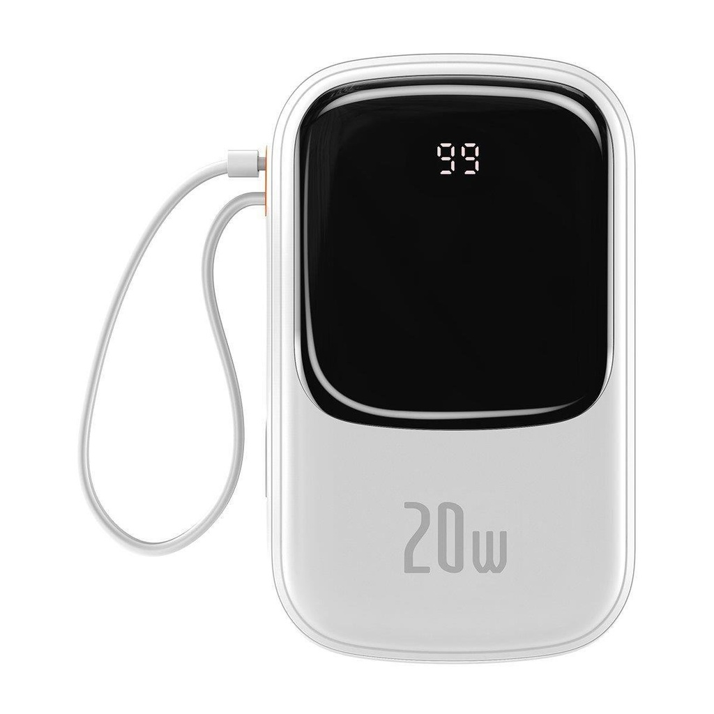 Powerbank with fast charging 20000mAh 20W QC-PD-SCP-FCP Iphone Lightning cable white