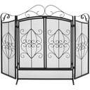 Fireplace screen decorated openable 3-part 150 x 83 cm