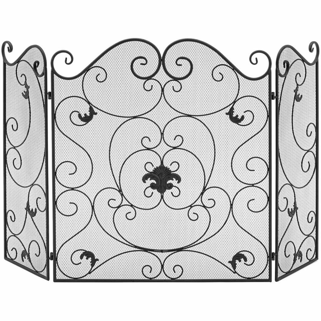 Fireplace screen decorated 3-part 127 x 79 cm