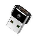 Mazs adaptera spraudnis no USB-C uz USB savienotāju - melns