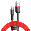 Patvarus nailono kabelis USB - USB-C QC3 3 m - raudonas