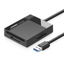 Atmiņas karšu lasītājs SD / micro SD / CF / MS spraudnis USB 3.0 1m - melns