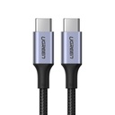 Kabelis USB-C - USB-C Power Delivery Quick Charge 2 m - pilkas