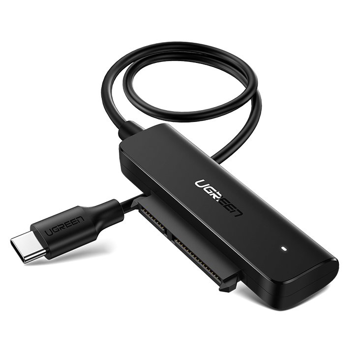 Adapteris HDD SSD 2,5'' SATA III 3.0 uz USB-C - melns