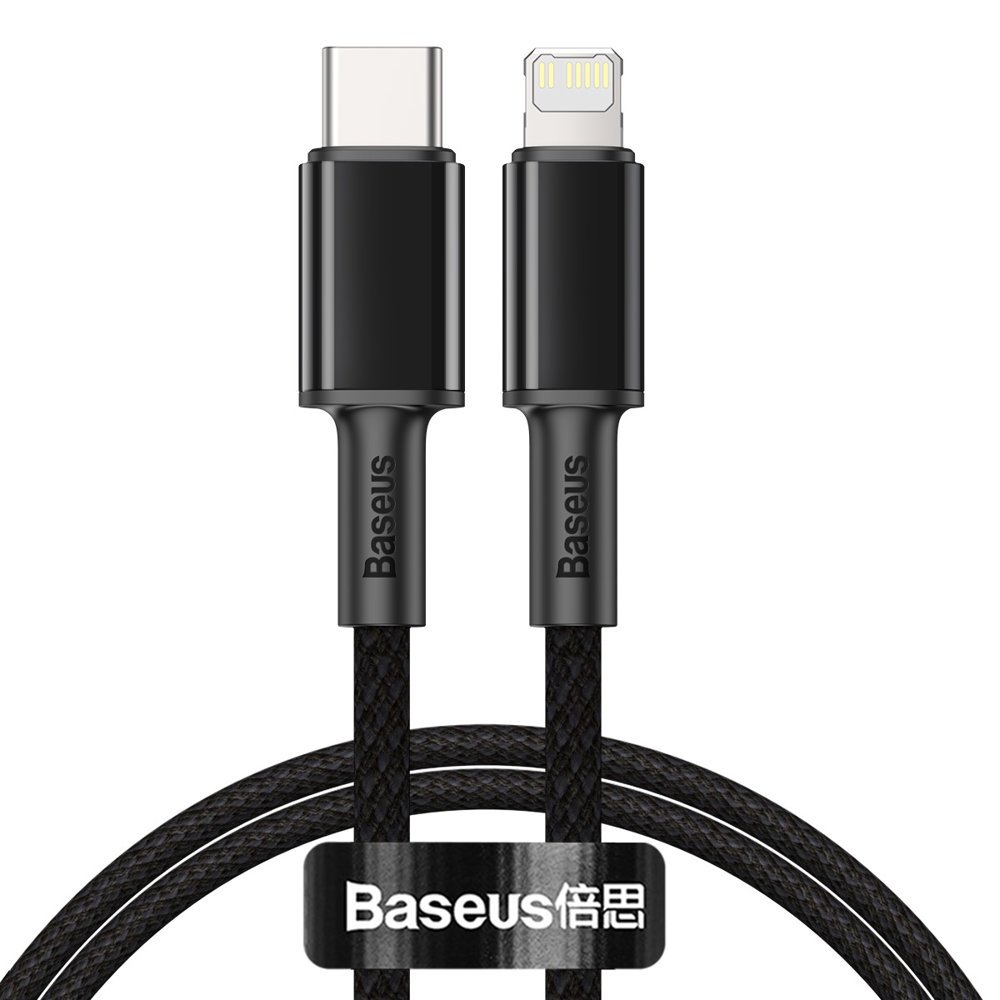 Kabelis "iPhone" USB-C - "Lightning" greitasis įkrovimas 20W 1 m - juodas