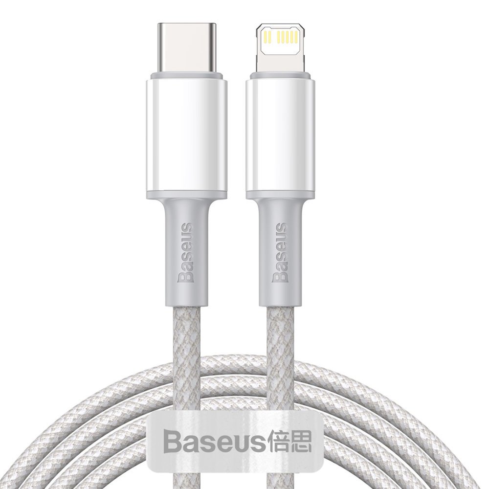 Kabelis "iPhone" USB-C - "Lightning" greitojo įkrovimo 20W 2 m - baltas