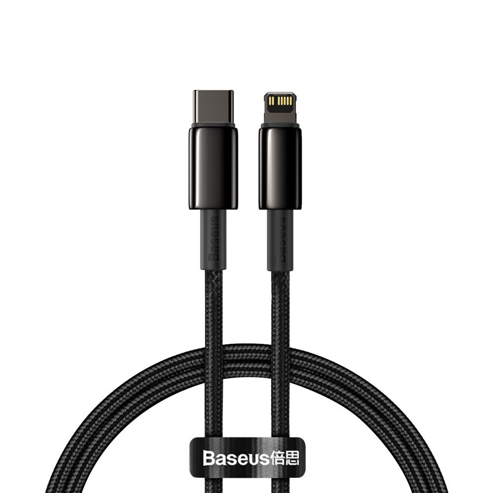 Cable iPhone USB-C - Lightning fast charging cable 20W 1m - all black