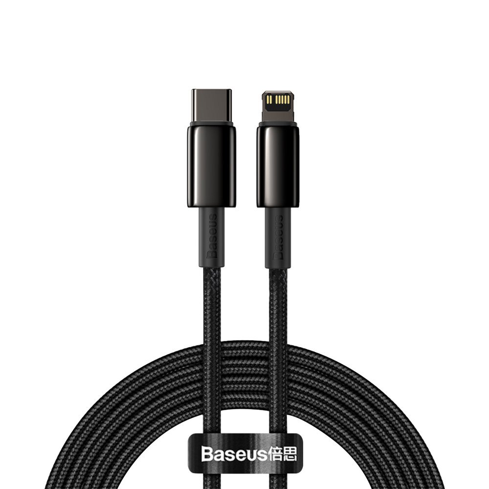 Kabelis iPhone USB-C - Lightning ātrā uzlāde 20W 2m - melns