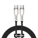 USB-C kabelis - USB-C Cafule Metal Data Power Delivery 100W 1m - melns