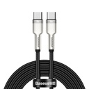 Kabelis USB-C - USB-C Cafule Metal Data Power Delivery 100W 2 m - juodas