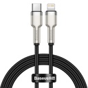Kabelis iPhone USB-C - Lightning Cafule Metal Data Power Delivery 20W 1m - melns
