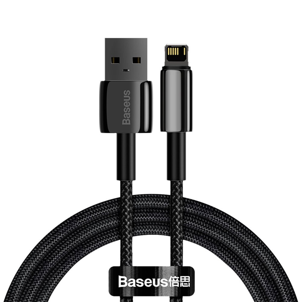 Pintas "iPhone" USB - Lightning 1 m ilgio kabelis - visas juodas