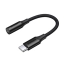 USB-C uz 3,5 mm mini jack austiņu adapteris 10 cm - melns