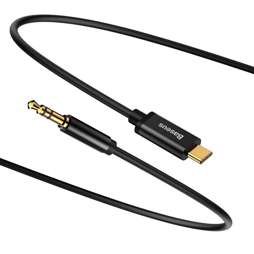 Stereofoninio garso kabelio adapteris AUX 3,5 mm mini lizdas - USB-C 120 cm - juodas