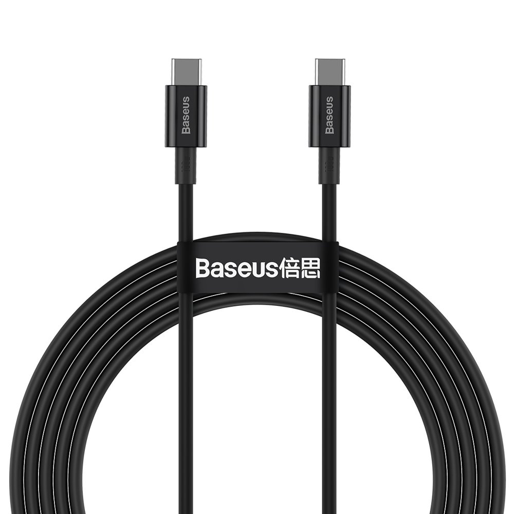 "Superior USB-C" - USB-C greitojo įkrovimo kabelis 100W 5A 2 m - juodas