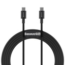 Superior USB-C - USB-C ātrās uzlādes kabelis 100W 5A 2m - melns